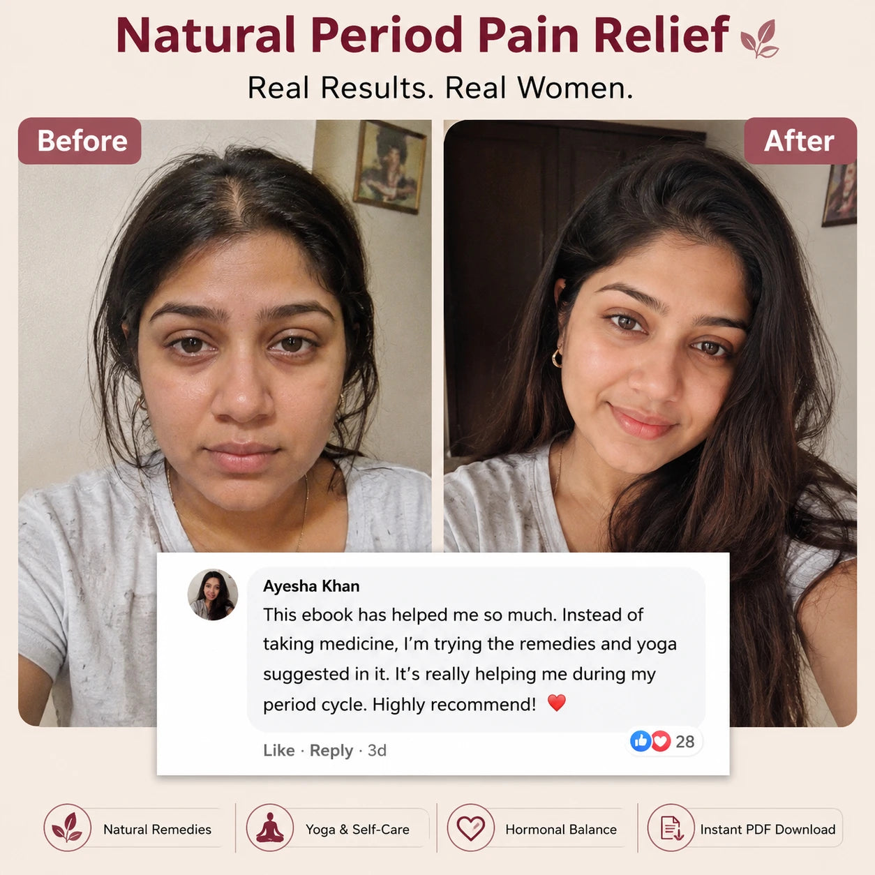 Customer review for natural period pain relief ebook