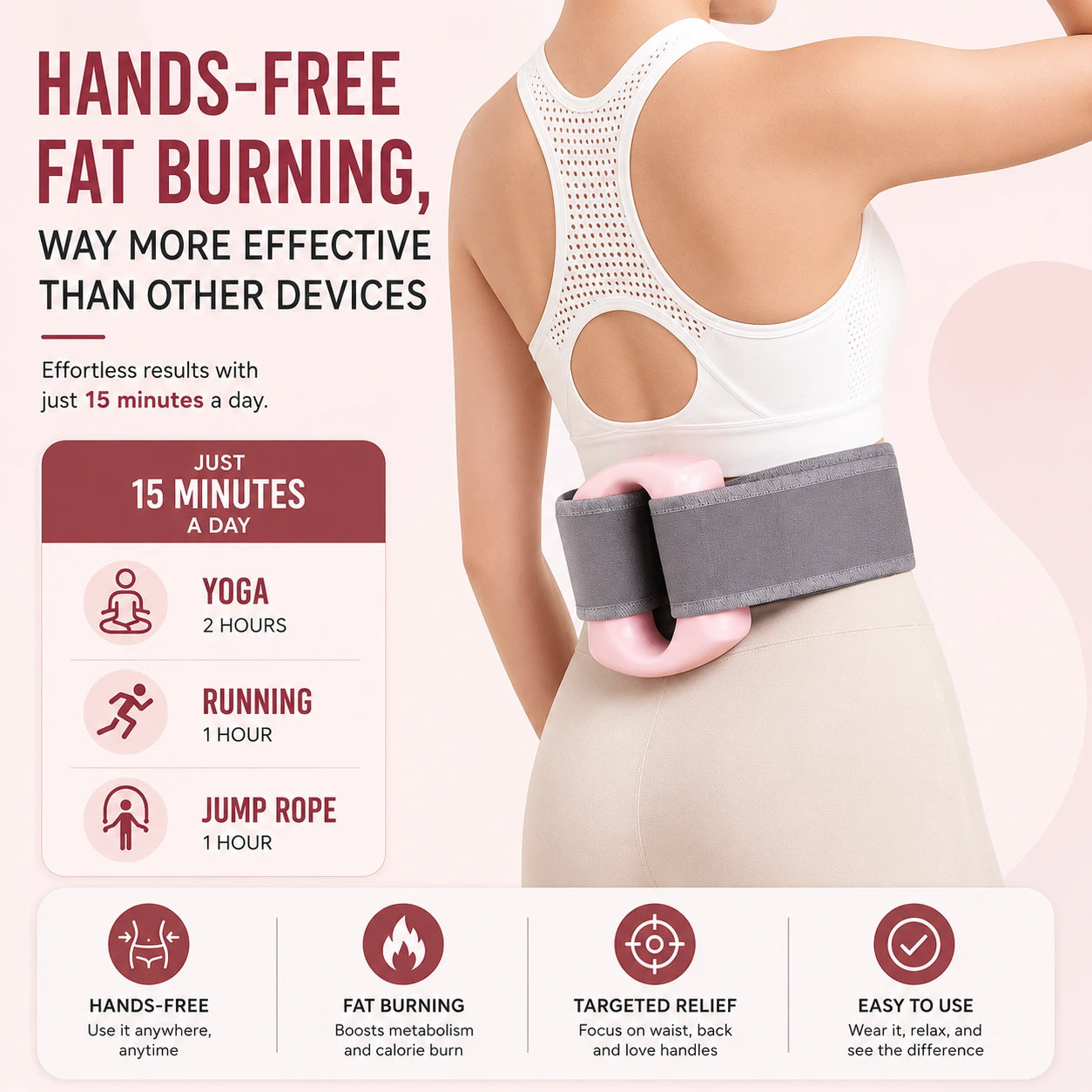 Portable electric fascia ring massager designed for full body muscle recovery, relaxation and deep tissue relief